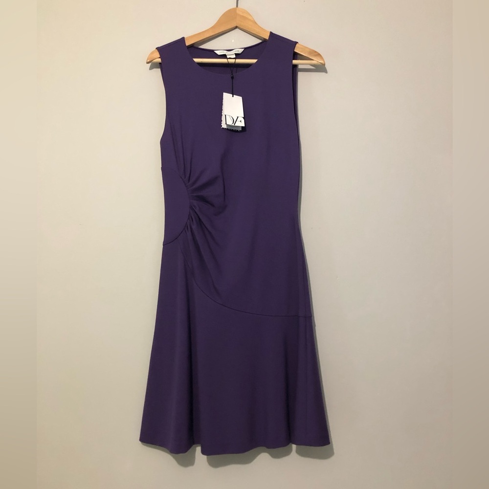 NWT Diane Von Furstenberg Dayna Slate Lilac Purple Sleeveless Dress Women’s 6